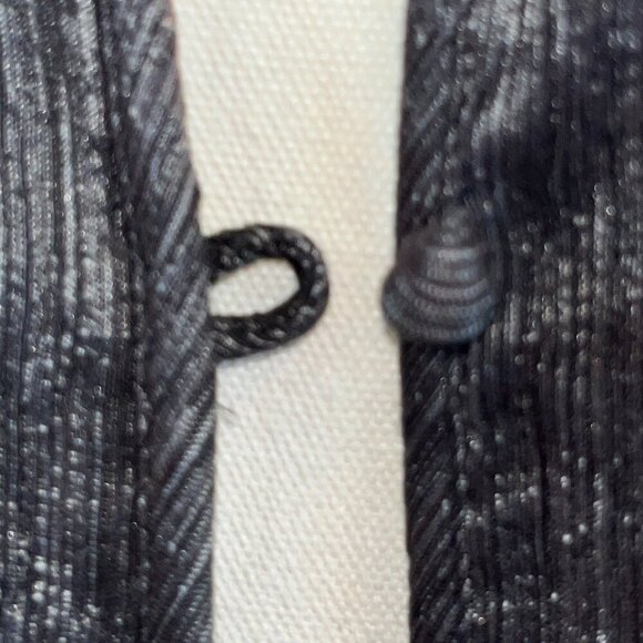 EILEEN FISHER SILK BLEND SHIMMERY BARK LOOK LONG LINE SIDE SLIT KIMONO JACKET -L - Picture 3 of 14